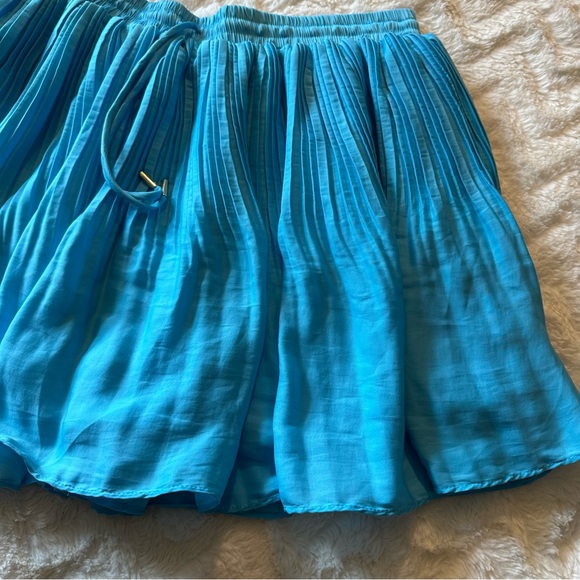 fab'rik Chay Pleated Aqua Teal Blue A-Line Skirt Size Medium - Picture 7 of 14